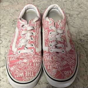 Women’s Vans Artistic Pink and White Sneakers